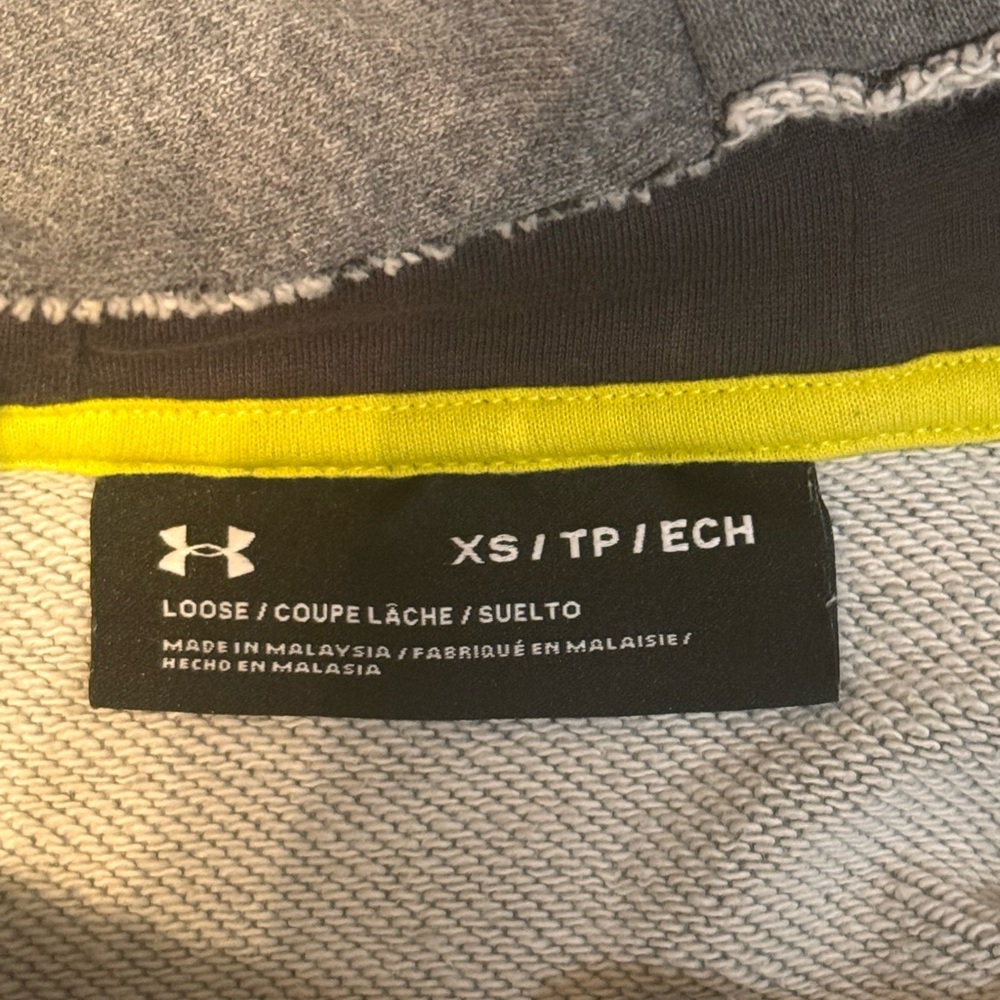 Under Armour Sleeveless Hoodie Mens XS Gray Pullover Sweatshirt Athletic Gym UA - Picture 6 of 14